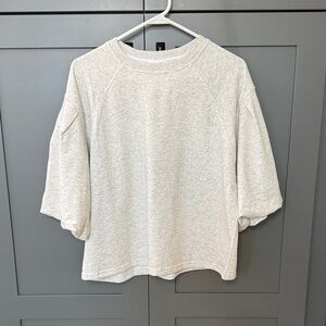 Boxy Short Sleeve Tee in Light Heather Cream